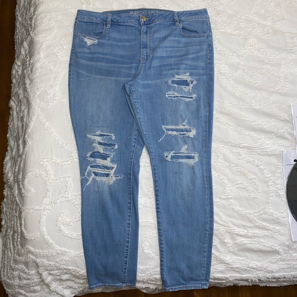 American Eagle Outfitters Denim - American Eagle Outfitters Super Stretch Patched Hi-Rise Jegging